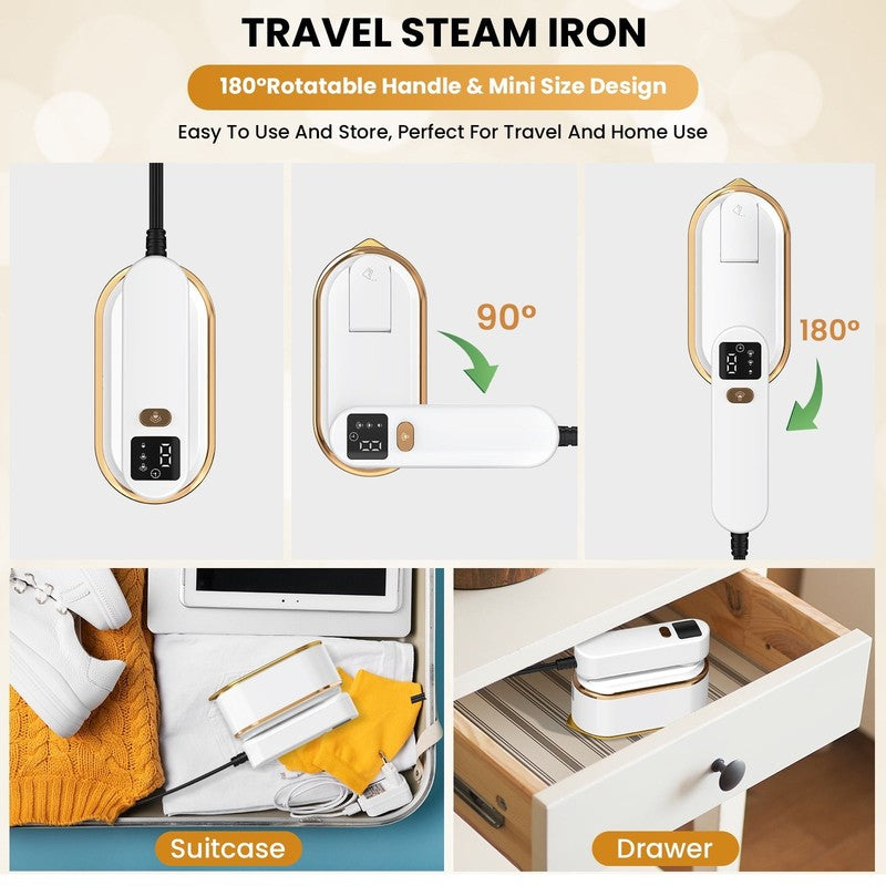1300W Handheld Travel Steamer for Clothes, 180ML Tank, 10s Heat Up, Portable4