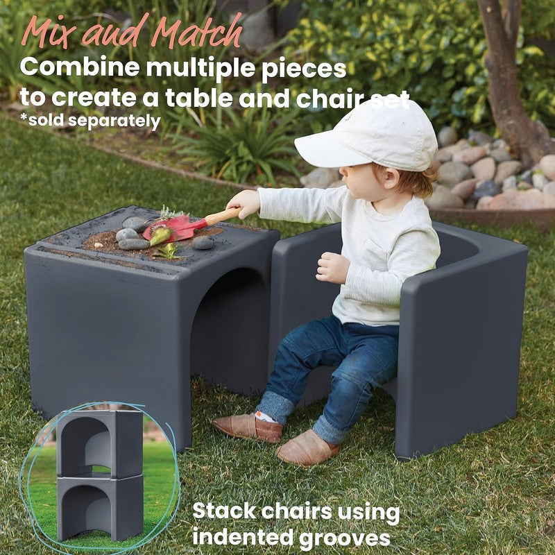 Tri Me 3 In 1 Cube Chair, Kids Furniture, Dark Grey4