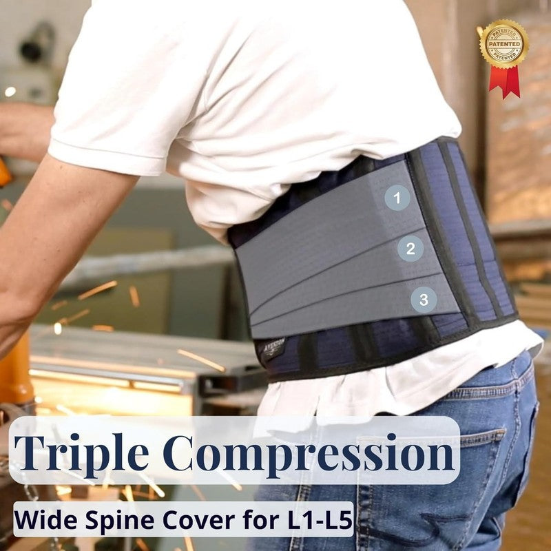 Back Support Brace Large 38 45"   Adjustable Lumbar Belt, 6 Ribs, Unisex1