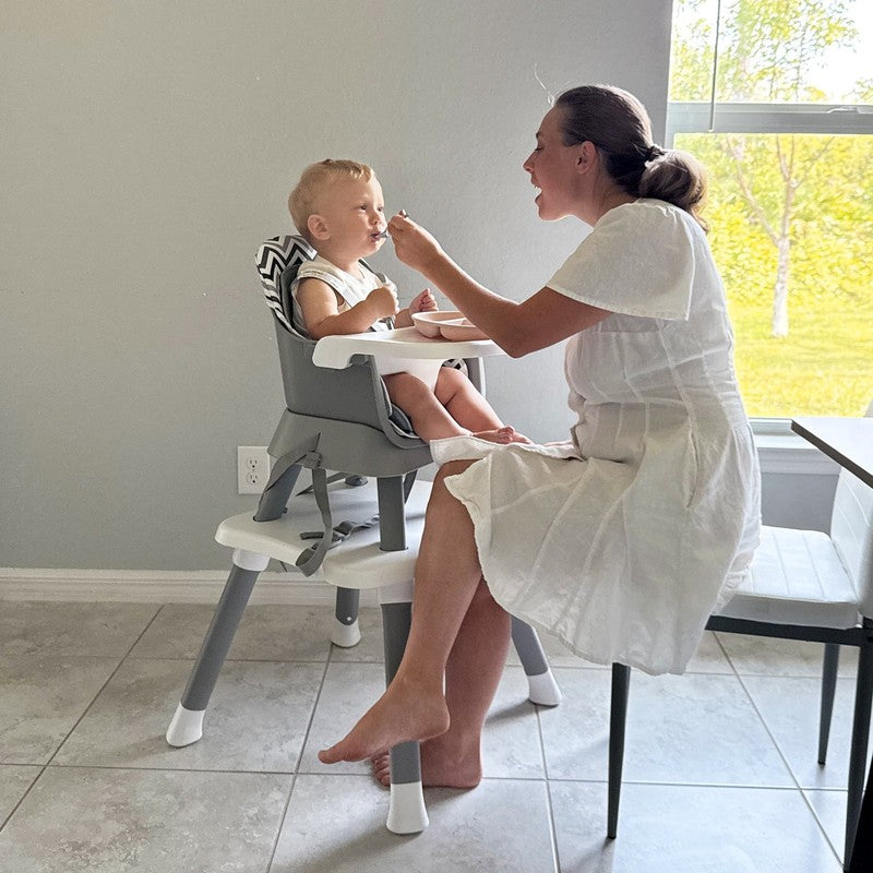 8 in 1 Baby High Chair, Toddler Dining Booster Seat for Eating, Chevron5