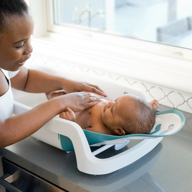 Adjustable 4-In-1 Infant Baby Bathtub Reclining Wash Seat Newborn to Toddler6
