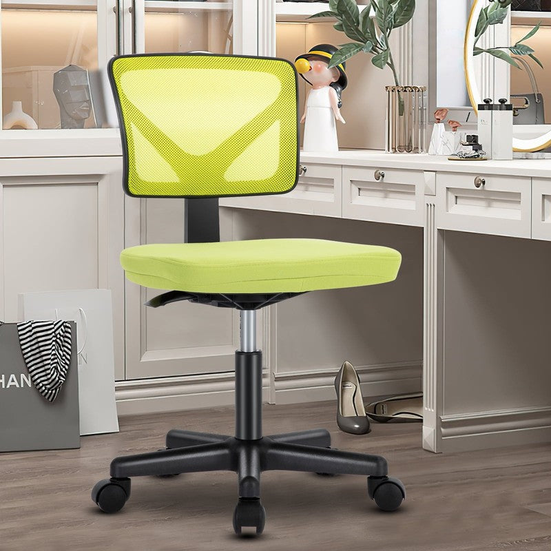 Home Office Desk Chair Armless Mesh Swivel Adjustable Low Back Green6