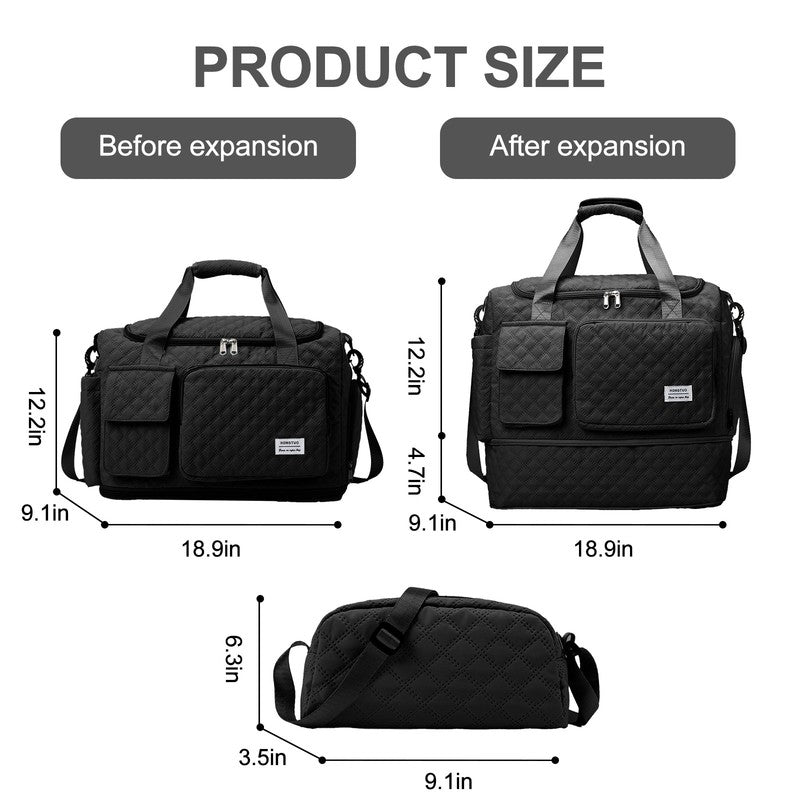 Travel Duffle Bag Weekender Bags for Women with Shoe Compartment Carry on Overni7