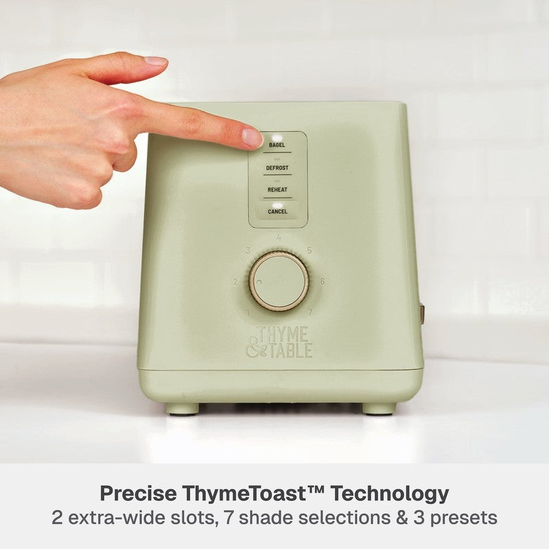 2-Slice Toaster, Extra-Wide Slots with Removable Crumb Tray, Eucalyptus Green3