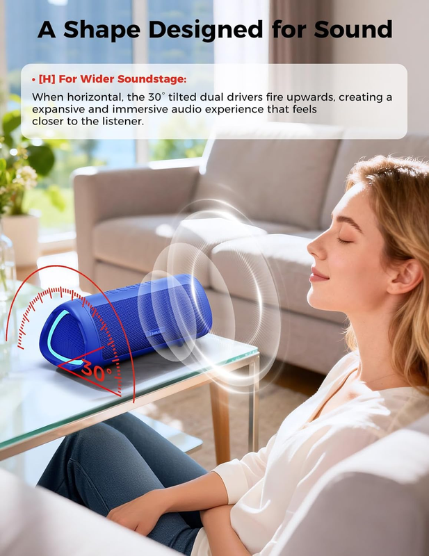 Portable Bluetooth Speaker 20W Wireless IPX5 Waterproof 24H Battery7