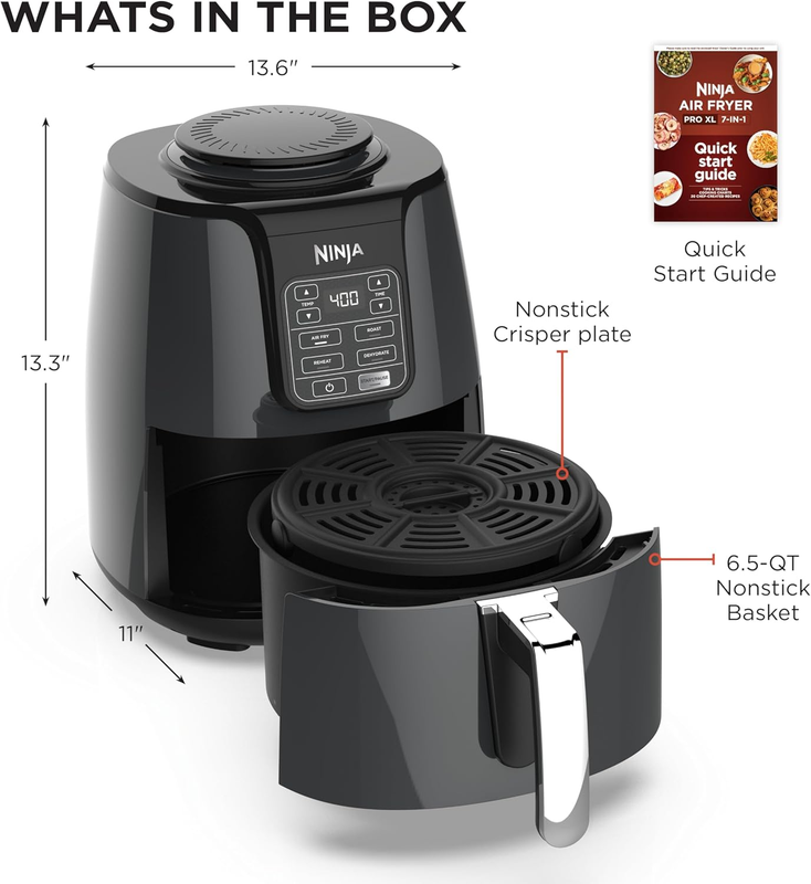 Ninja AF101 4QT Air Fryer 4 in 1 Roast Crisp Reheat Dehydrate Grey6