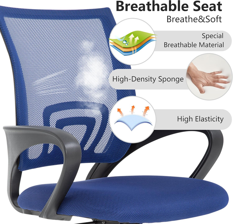 Ergonomic Office Chair  Mid-Back Swivel Desk Chair Adjustable Height4
