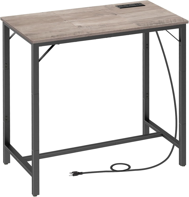 Bar Table with Charging Station High Top Counter Pub Table Greige0