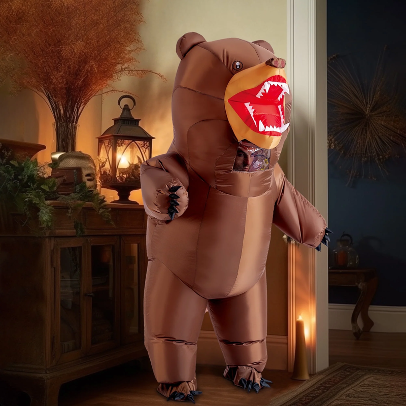 8Ft Brown Bear Inflatable Costume for Adults Full Body Blow Up Halloween Suit8