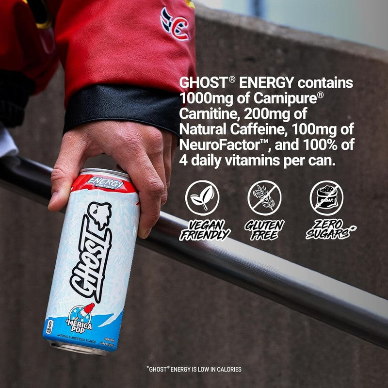 Merica Pop Energy Drink 12 Pack   200mg Natural Caffeine, Vegan & Gluten Free4