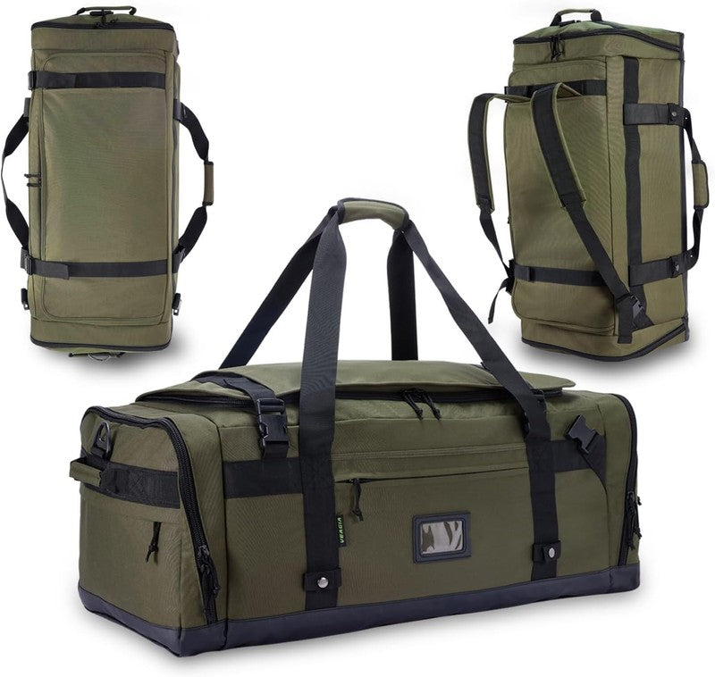 Large Travel Duffle Bag 80L Foldable Gym Backpack Waterproof Shoe Pocket6