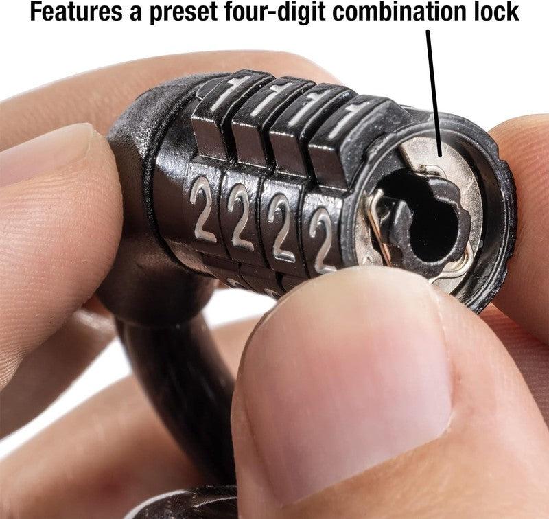 Bike Lock Cable with Combination Black, 8143D1
