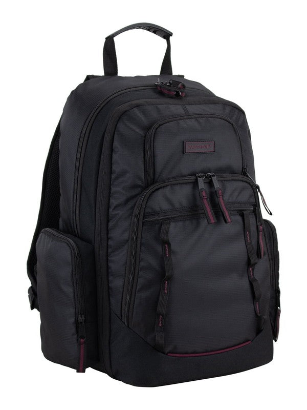 Unisex Diamond Expandable Recycled Backpack, Black/Fig Pop3