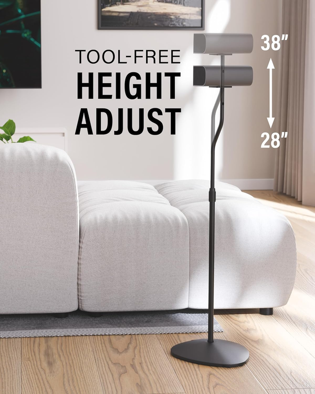 Speaker Stands Pair for Satellite & Bookshelf Speakers up to 3.5Lbs – 10” Height3