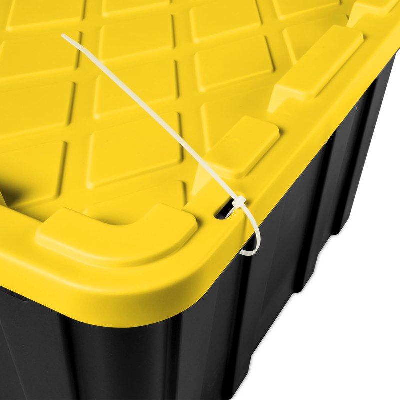 Large Storage Bin, 27 Gallon Durable Plastic Storage Tote with Snap On Lid, Blac6