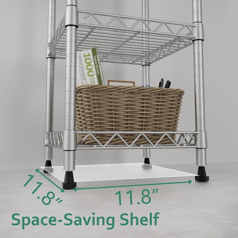 5 Tier Adjustable Metal Shelving Unit for Laundry, Bathroom, Kitchen   Grey6