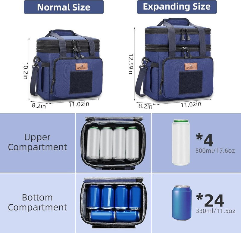 Expandable Insulated Lunch Bag 16L/24 Cans Blue Tactical Cooler1