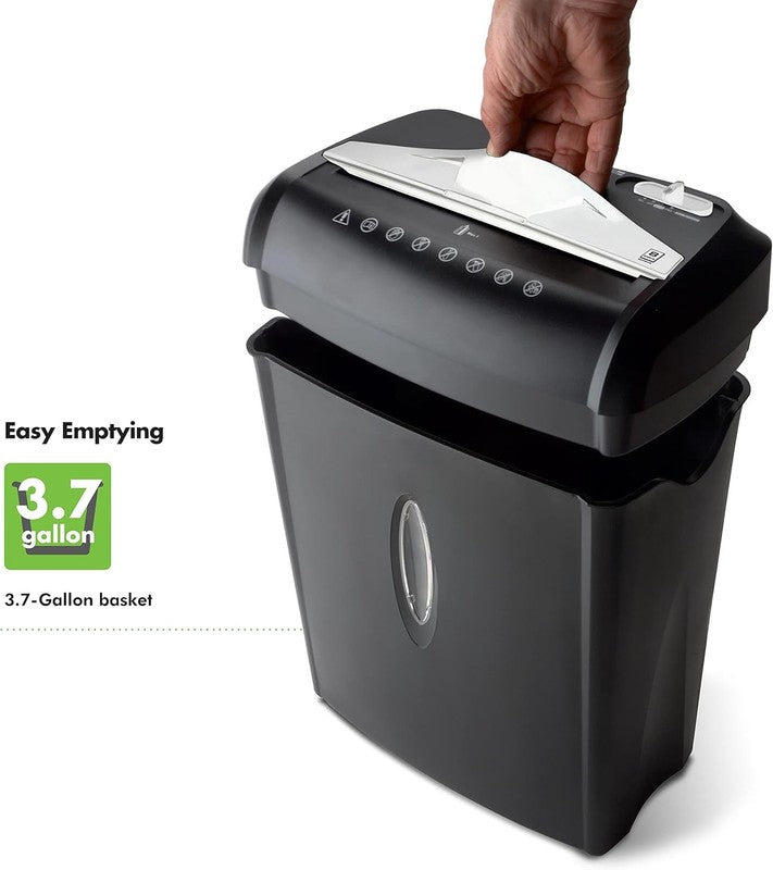 8 Sheet Cross Cut Paper & Credit Card Shredder P 4 High Security 3.7Gal Basket3
