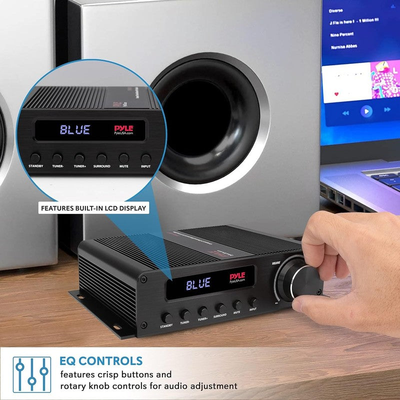 100W 5 Channel Bluetooth Home Audio Amplifier with HDMI & Subwoofer Input4