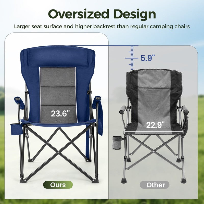 2-Pack Oversized Camping Chair Heavy Duty High Back Camping Chairs 500Lbs Capaci10