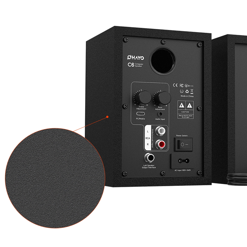 Ortiza 60W Bluetooth 5.3 Computer Speakers USB PC Laptop AUX RCA Black9