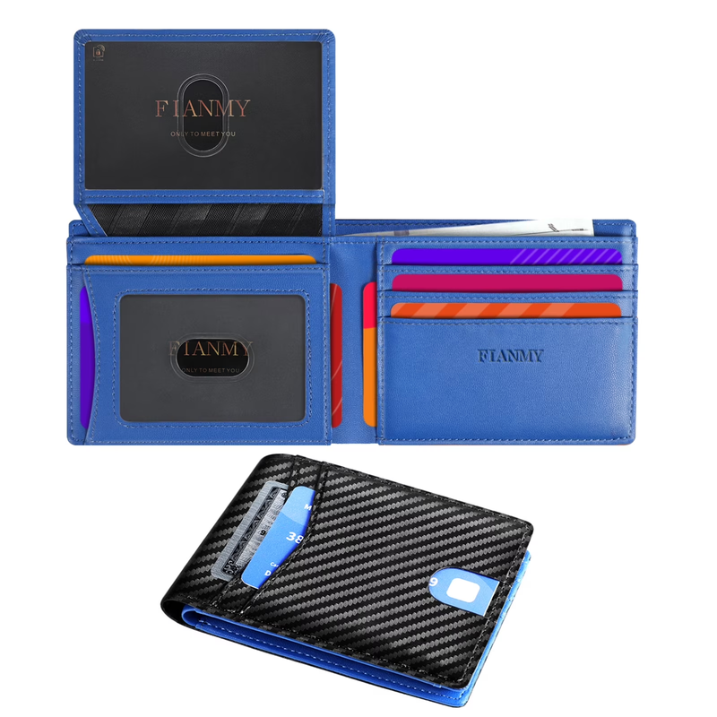 Wallet for Men, Slim Leather Rfid Blocking Mens Wallet with 2 ID Windows, Bifold9