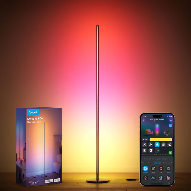 RGBIC Floor Lamp Basic, LED Corner Lamp Works with Alexa, 1000 Lumen Smart Moder10