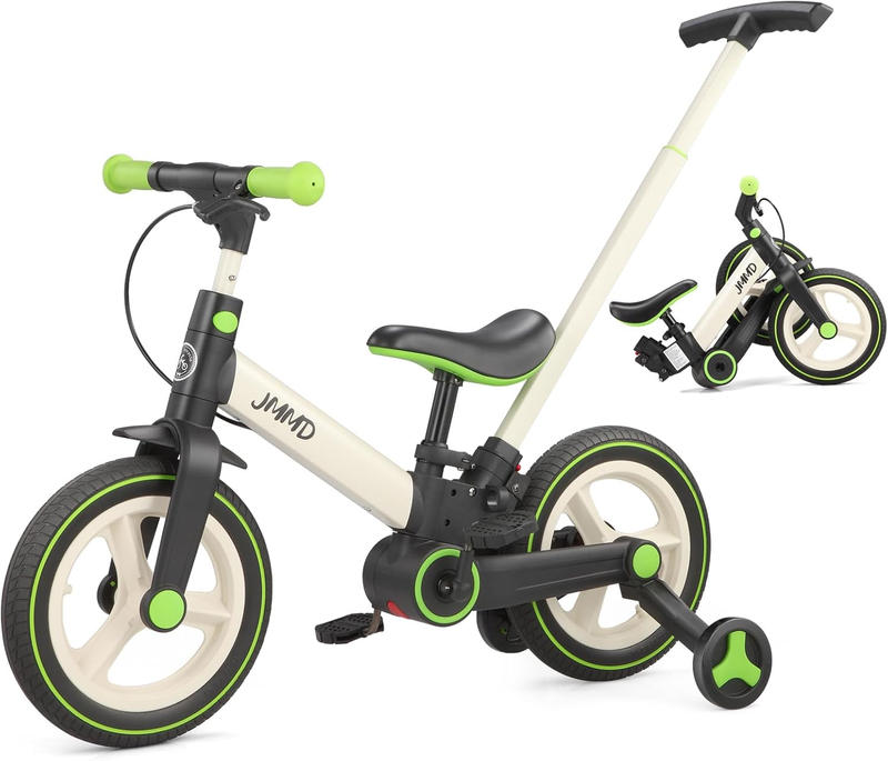 6-in-1 Toddler Bike 12" Balance Bike Push Handle Training Wheels Kids10