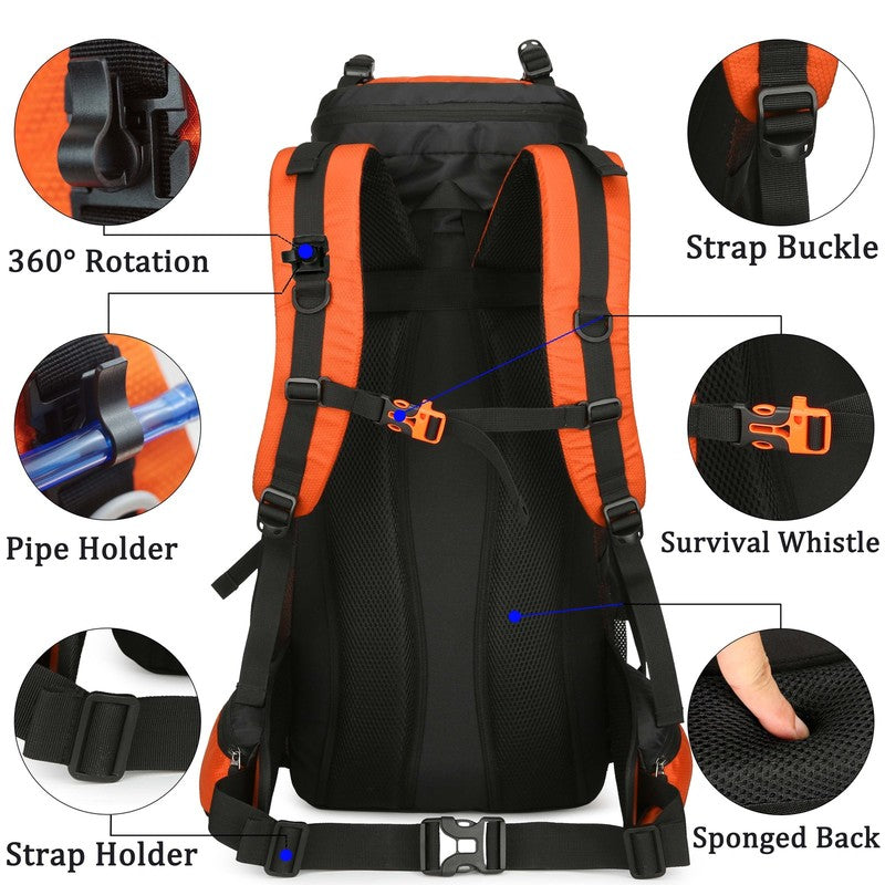 60L Travel Hiking Camping Backpack with Rain Cover,Backpack Water Resistant,Trav3