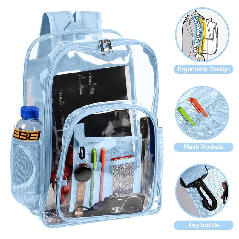 Waterproof Clear Backpack Heavy Duty PVC Transparent Large Capacity Backpack wit3