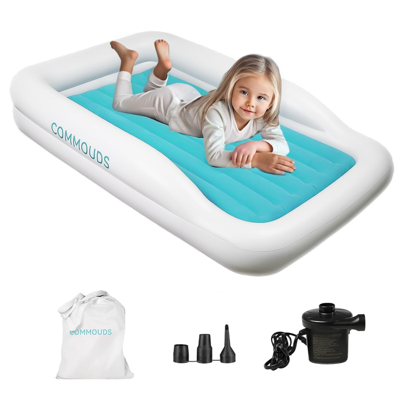 Portable Toddler Travel Bed with Safety Bumpers, Inflatable Kids Air Mattress9