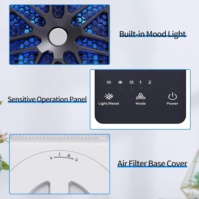 Air Purifier MK06 Black w/ Aroma Sleep Mode for Pets Smoke CA Approved6