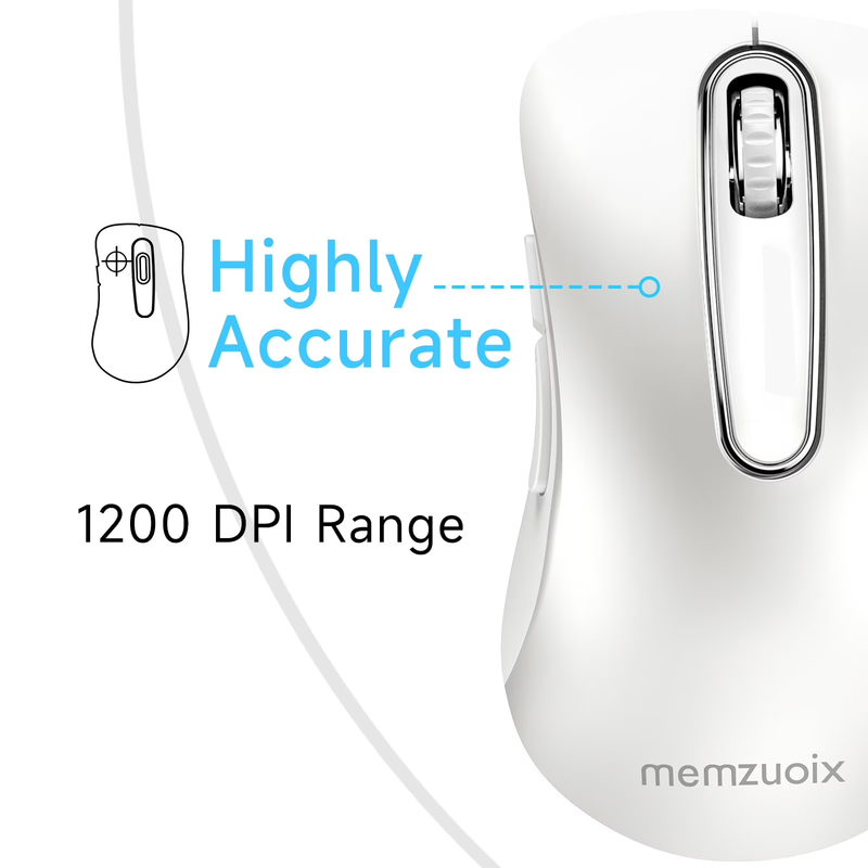 Wireless Optical Mouse 1400 DPI 5 Button Cordless USB Nano Receiver White6