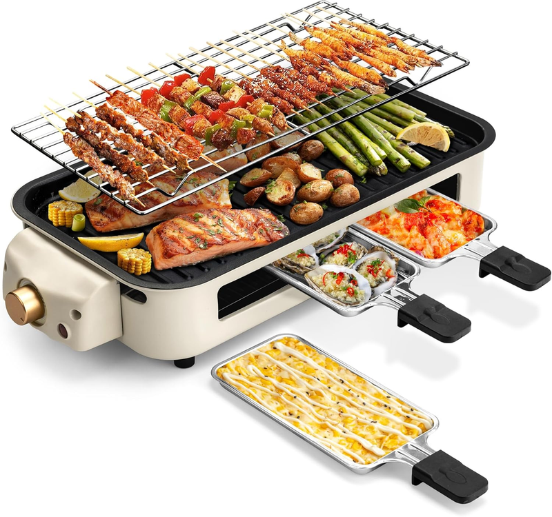 2 in 1 Electric Indoor Grill Smokeless 1700W Nonstick Removable Plate9