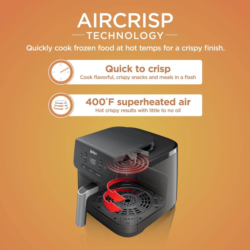 Pro XL 5 Qt Black Air Fryer with Automatic Shutoff for Safe Cooking NEW1