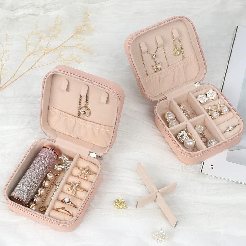 Travel Jewelry Case Box Organizer Storage Case Leather Travel Case for Women4