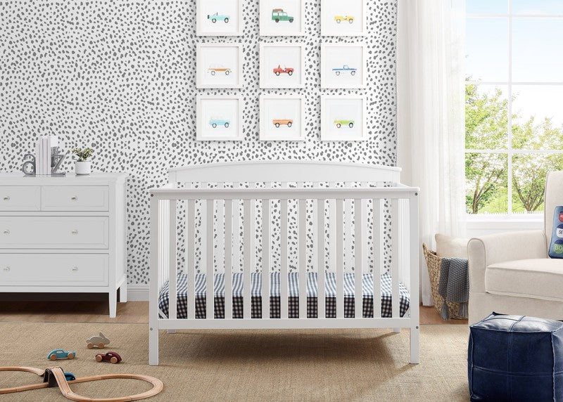 Hanover 6-In-1 Convertible Baby Crib, Bianca White6
