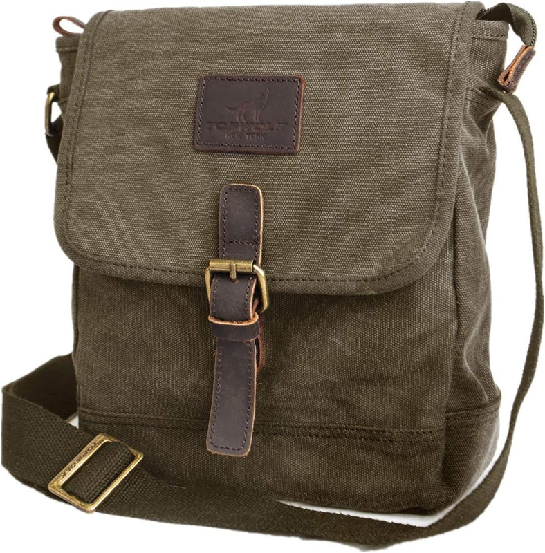 Canvas Messenger Bag Small Crossbody Travel Work Anti Theft Shoulder Phone Bag0