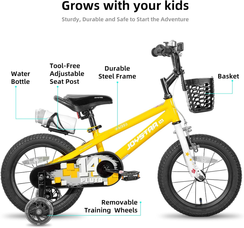 Kids Bike 12-20 Inch Light Up Training Wheels Boys Girls Ages 3-12 Multi1