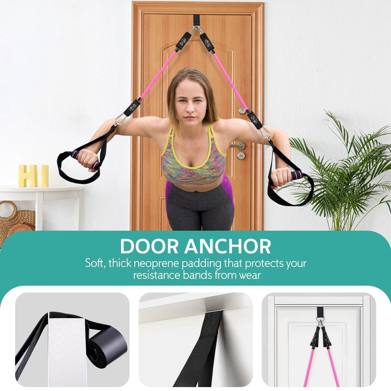 Pilates Bar Kit with Resistance Bands,Pilates Bar with Stackable Bands Workout E4