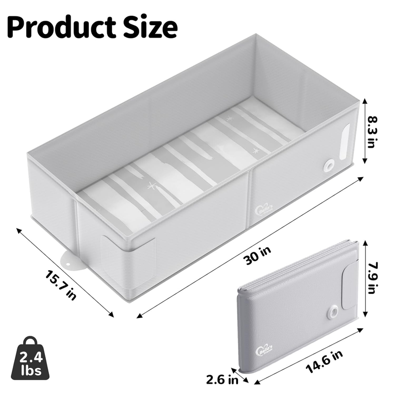 Bella’s Friends Baby Collapsible Travel Bathtub Foldable Portable Gray 6M 3Y4