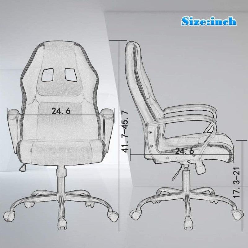Ergonomic White Gaming Chair with Lumbar Support for Home & Office Use2