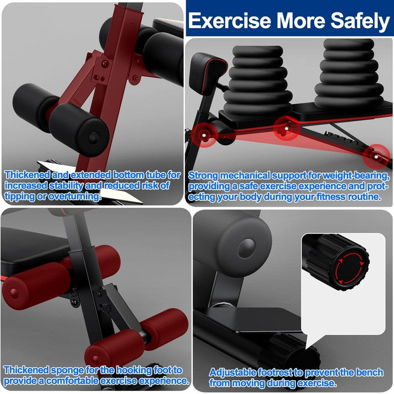 Versatile Adjustable Weight Bench with Resistance Bands, 780 Lbs Upgraded6