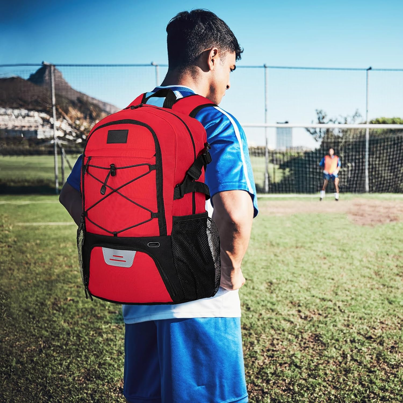Soccer Basketball Backpack w/ Ball & Shoe Compartment Sports Travel Bag5