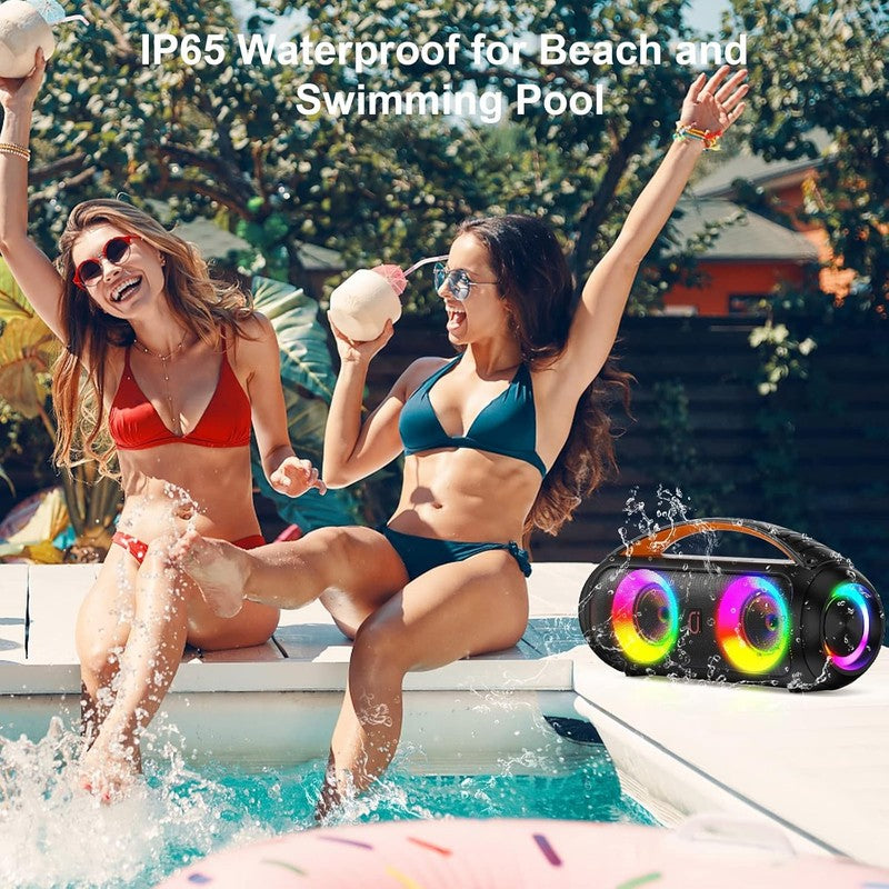 Portable Bluetooth Boombox Speaker, Deep Bass, IP65, TWS/USB/TF/AUX, Outdoor5