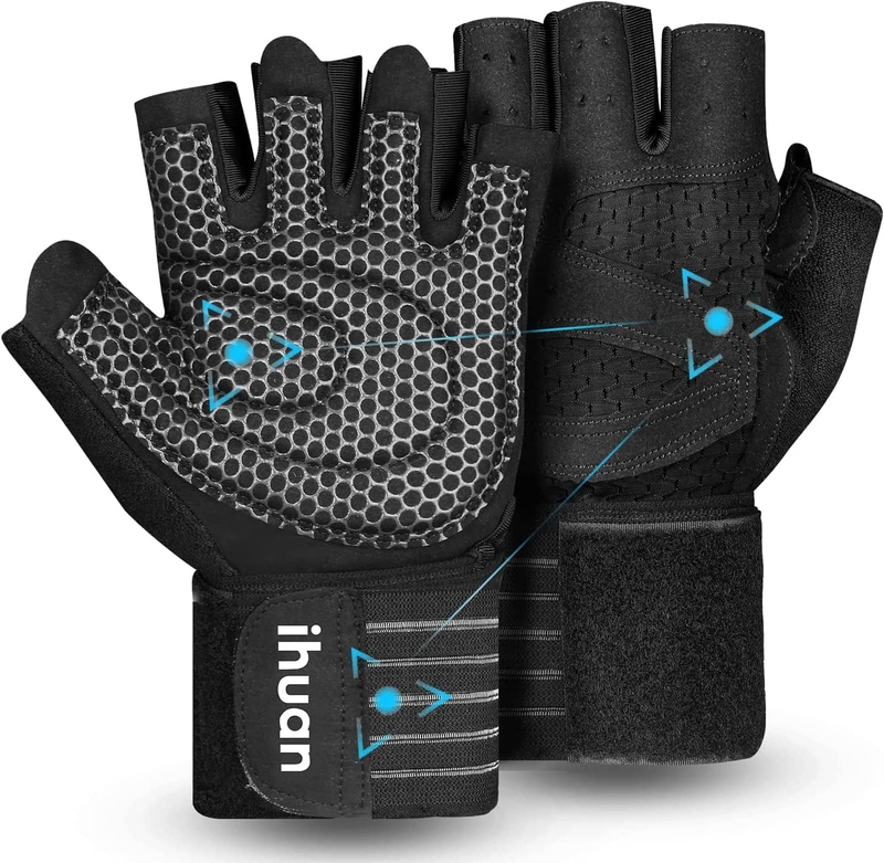 Ventilated Weightlifting Gloves with Wrist Wrap Support for Men and Women9