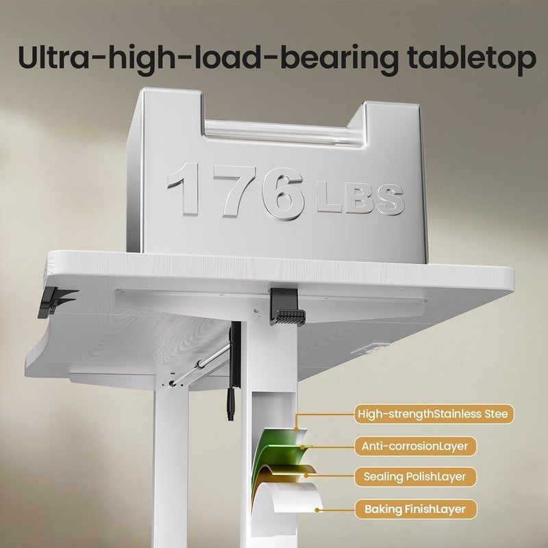 63x28 Electric Standing Desk Sit Stand Home Office Computer Table White4