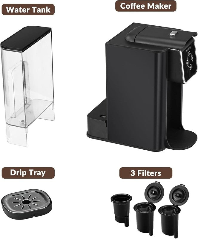 3 in 1 Single Serve Coffee Maker K Cup Compatible 6 10oz 50oz Dark Grey6