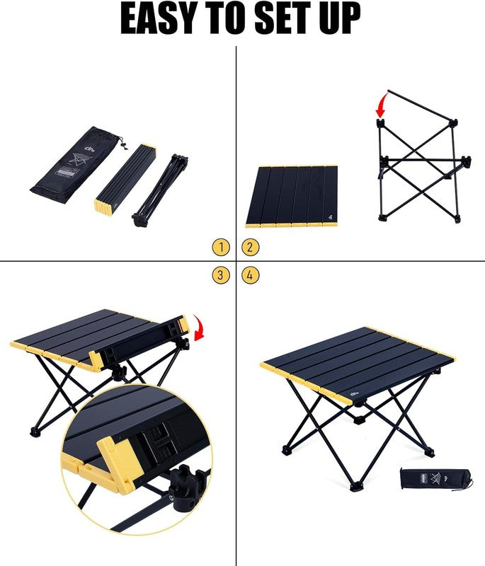 Ultralight Compact Camping Folding Table with Carry Bag (Black   S)4