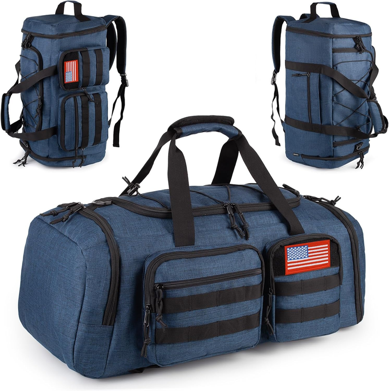 50L Tactical 3in1 Gym Duffle Backpack Travel Weekender Shoe Pocket Wet Bag7